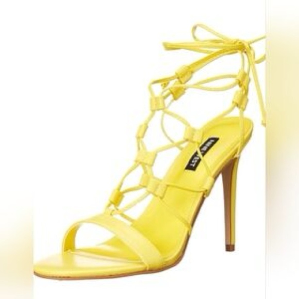 Nine West Yellow Strappy High Heel Sandals